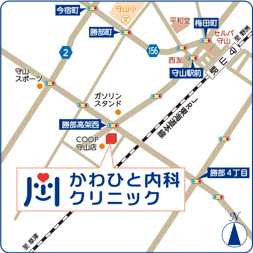 かわひと内科クリニック地図
